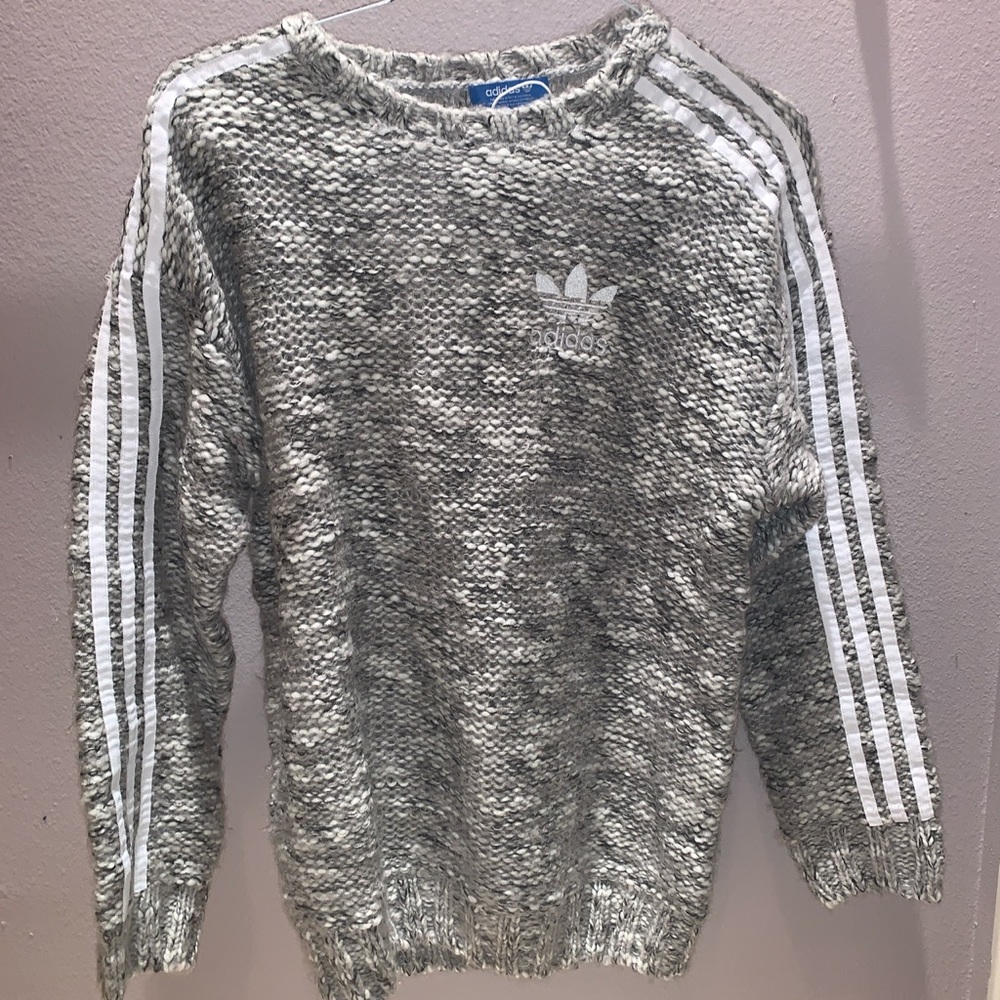 Gray Chunky Knit Sweater By Adidas Originals